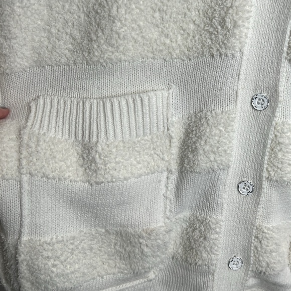 Daily Practice by Anthropologie Cream Striped Cardigan Sweater. Size Medium. - Picture 10 of 15